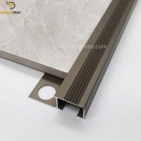 Quality 10mm Metal Stair Nose Tile Edging Trim Anodized Matt Bronze Color for sale