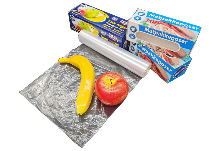 China 12.80 IN(W) x15.80 IN(L), Clear Food Grade Fruit and Vegetable Freezer Produced Rolls Banana Bags for sale
