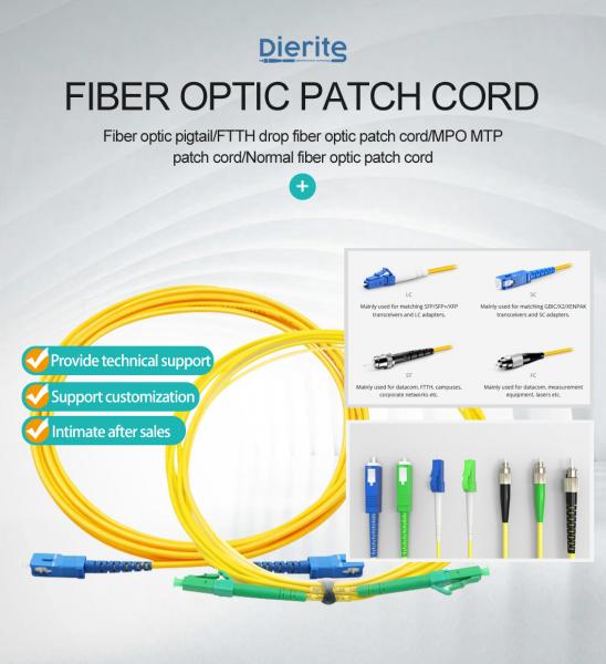Fiber Optic Patch Cords Sc LC FC St MTRJ Connectors Indoor FTTH Optical Unjacketed Color-Coded Pigtail