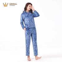 China Women Plus Size Women 100_polyester Luxury Fleece Sleepwere Winter girls sleepwear pajamas for sale
