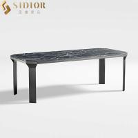 China Hotel Restaurant Luxury Marble Dining Table Rectangular 2.1m Length for sale