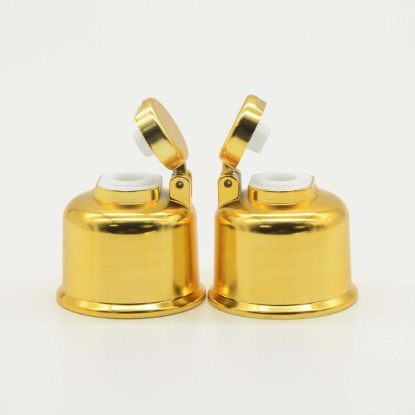 Quality 24/410 28/410 Bell Shape UV Gold Caps And Lids For Shampoo Bottles for sale