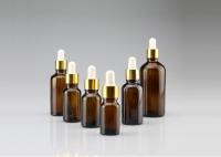 China 50ml Amber Glass Dropper Bottles Screw Lid For Chemical / Cosmetic Packaging factory