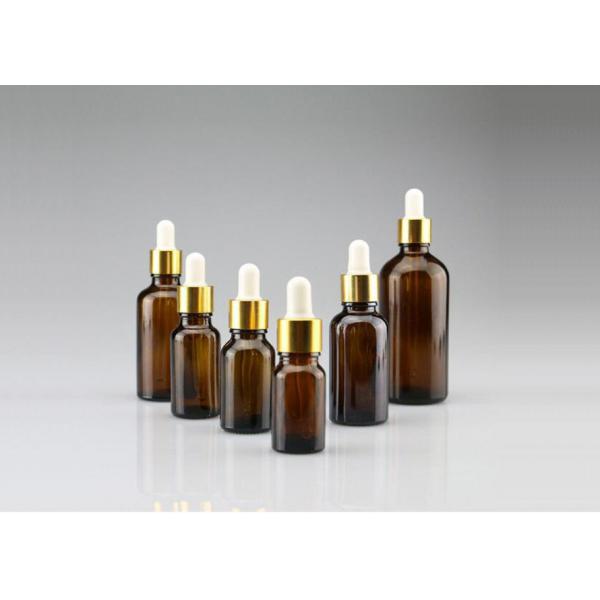 Quality 50ml Amber Glass Dropper Bottles Screw Lid For Chemical / Cosmetic Packaging for sale