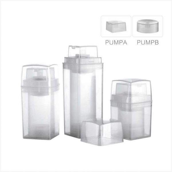 Quality Square Double Wall 15ml 30ml 50ml Cosmetic Airless Pump bottle in Recyclable PP material for sale
