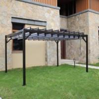 China Flat Garden Iron Gazebo Outdoor PVC Coated Metal Canopy Gazebo for sale