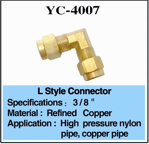 Quality High Pressure Brass L Shaped 3/8" Water Fountain Connectors for sale