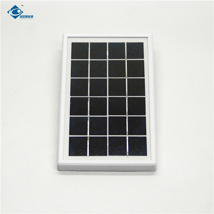 China 3W 6V POLY SILICON solar panel battery charger ZW-3W-6V-3 Glass Laminated transparent solar panels factory