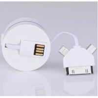 China 2017 new design Round shape extended multi usb cable 3in1original micro usb data cable factory