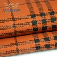China Animal Rights Tartan Check 2mm Faux Leather For Furniture Faux Patent Leather Fabric factory