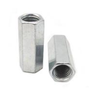 China SS201 Hex Long Forged Eye Nut DIN6334 Coupling Nut White Zinc Plated factory