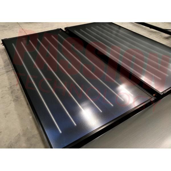 Quality Blue Titanium Flat Plate Solar Collector 300L Black Flat Panel Solar Water Heater for sale