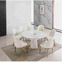 Quality Extendable White Contracted Telescopic Dining Table Designs 6 Seater With Marble for sale