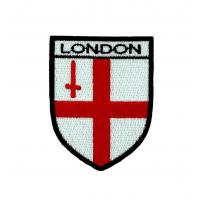 China UK England Shield Flag Embroidered Patches Iron On Fabric Badges For Coat Arms factory