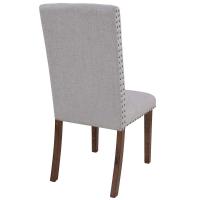 China Wood Legs 17.72 L Grey Dining Chairs Set Of 2 / Fabric Dining Room Chairs 27.56lbs for sale
