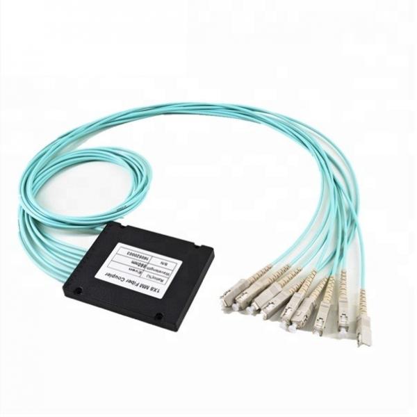 Quality 1*N FBT Fiber Optic Splitter / Fiber Optic Coupler 1x8 LC UPC Connectors With ABS Box for sale