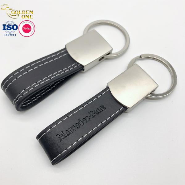 Quality Leather Luxury Business Key Chain , Blank Metal Car Custom Key Chain Holder for sale