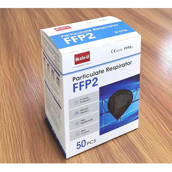 Quality Black FFP2 Face Mask , FFP2 Particulate Respirator Mask , FFP2 With CE Certification Non Woven Protective Mask for sale