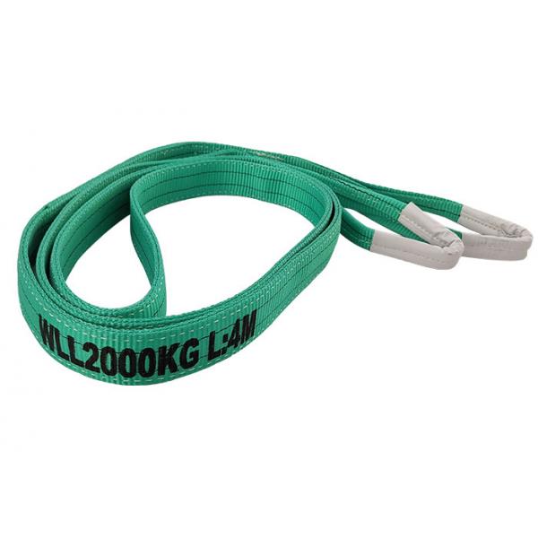 Quality One Way Belt Green Color Webbing Lifting Slings Flat Eye Web Sling TUV Certification for sale