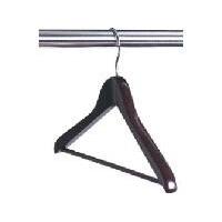 China 430*17*17mm Hotel Room Hangers Wooden Skirt Coat Hangers Metal Hook factory