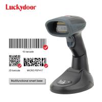 China 2D QR Bluetooth Barcode Scanner With USB Charging Cradle Data Receiver factory