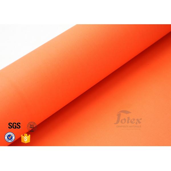 Quality Orange 7.7oz 0.25mm Acrylic Coated Fibreglass Fabric Plain Weave Heat resistance for sale