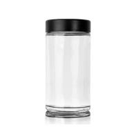China Child Resistant Glass Concentrate Jars 18oz Glass Jars Black Cap Wide Mouth Glass Jar factory