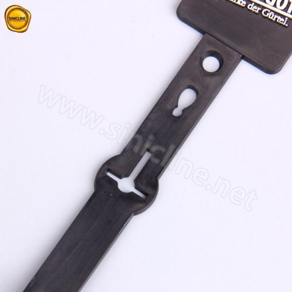Quality Silver Foil Embossed Logo Plastic Belt Hangers For Leather Belt for sale