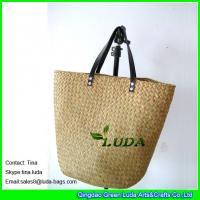 China LUDA cheap wholesale handbags natural seagrass straw handbag factory