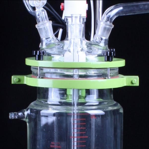 Quality ISO 800rpm 90W Pyrolysis Chemical Lab Glass Reactor for sale