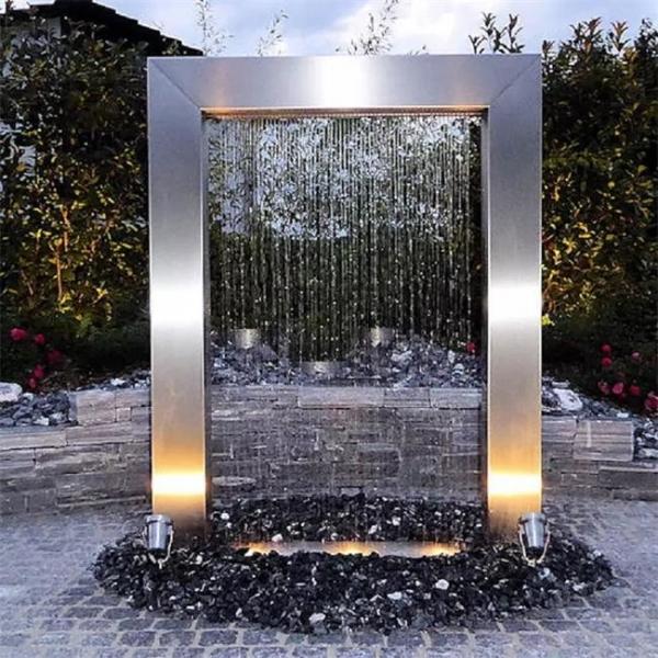 Quality Metal Garden Water Ornament Stainless Steel Rain Curtain Water Feature for sale