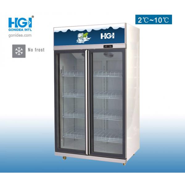 Quality HGI Double Door Upright Showcase Cooler 958 Liter 220V for sale