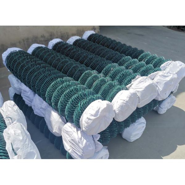 Quality Dark Green 1.8m Height Pvc Coated Chain Link Fence With Whole Set Fittings for sale