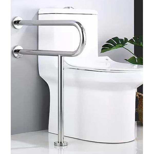 Quality Rust Proof U Shaped Floor Mounted Grab Bars With Polished Chrome Brushed Nickel for sale