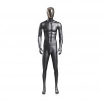 China Fiberglass Male Full Body Mannequin Matte Black Gold And Silver Plated Facial factory