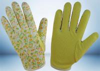 China Flower Printed Cotton Gardening Gloves Slip Proof Three Stitches Lines factory