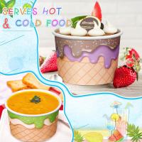 China 8 Oz Ice Cream Cups Summer Snack Cups Ice Cream Party Paper Cup Disposable Ice Cream Bowls Paper Snack Bowls factory