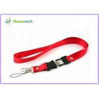 China 32GB Red Lanyard USB Flash Drives 2.0 Memory for Necklace , Engraved factory