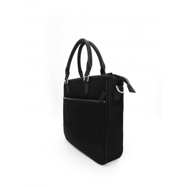 Quality Polyester Fabric Lined Crossbody Tote Handbag Black Color Multifunctional for sale