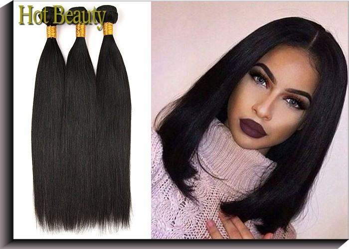 China Brazilian Human Hair Grade 6A Virgin Hair , Silk Straight Human Hair Weave Weft factory