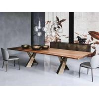 China Walnut Wooden Top Dining Table , Contemporary Wood Dining Table 2200mm Length for sale