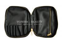 China Pro Cosmetic Tool Case Makeup Brush Holder Bag For Travel Black factory