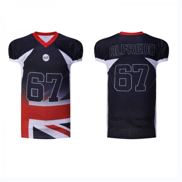 Quality Polyester Printing Sublimated Football Jerseys Washable Practical for sale