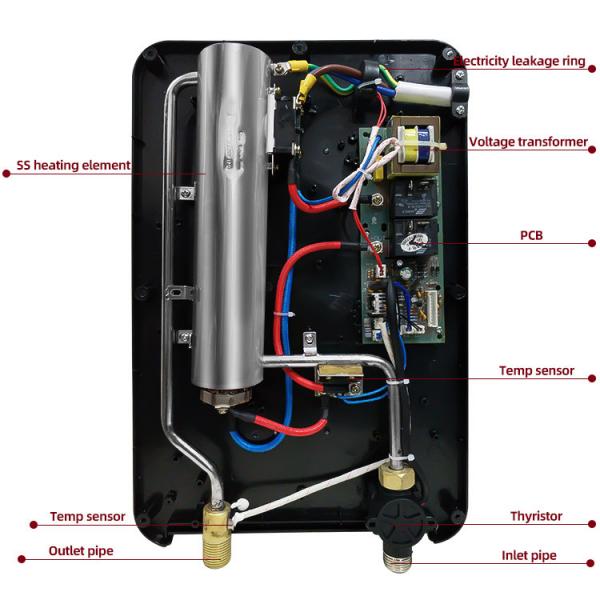 Quality 220V Portable Instant Tankless Water Heater Electric 8KW Europe Market for sale