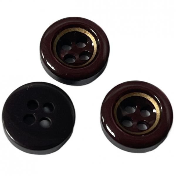 Quality Silked Print Golden Rim Plastic Resin Buttons In Central For Blouse Shirt Sewing for sale