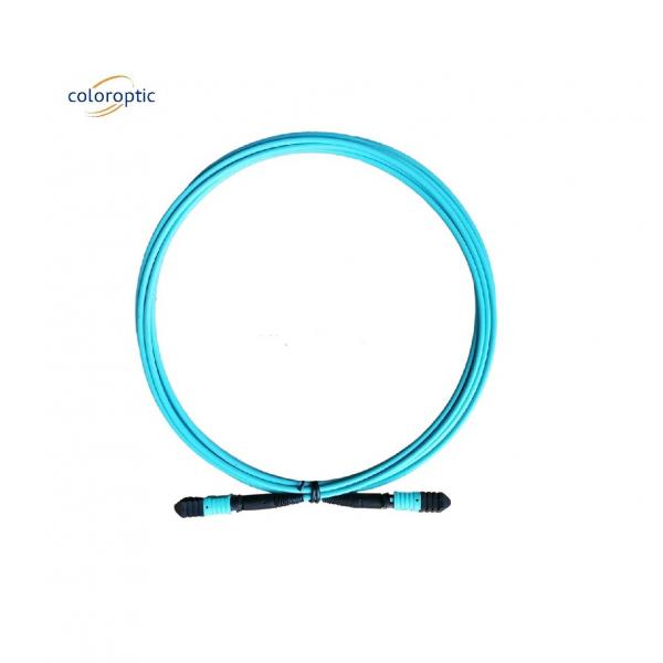 Quality Fiber Grade G652D MPO Patch Cord With Aqua Jacket PC Connector Polishing for sale