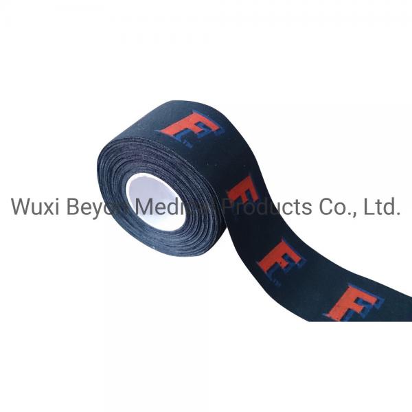 Quality Black Printed Sports Tape Soccer Rugby Shoulder Cotton Zinc Oxide Athletic Sports Tape for sale