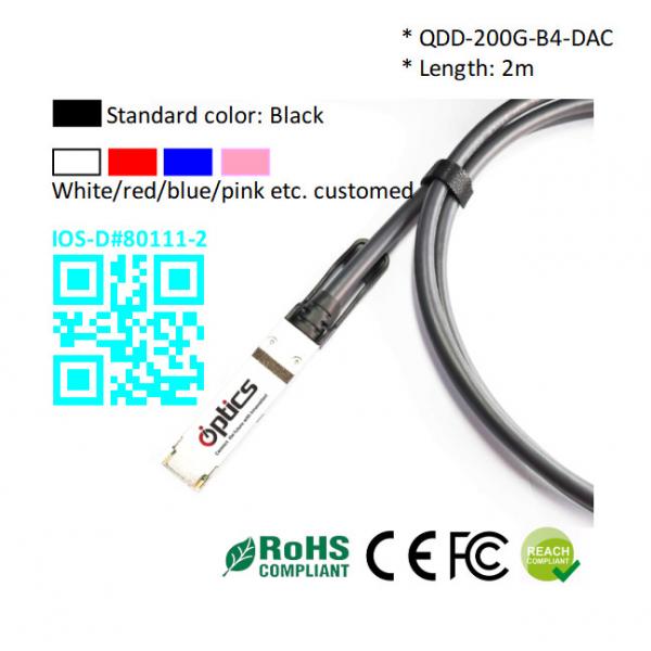 Quality 200G QSFPDD to 4x50G QSFP28 Breakout DAC(Direct Attach Cable) Cables (Passive) 2M 200G QSFPDD DAC for sale