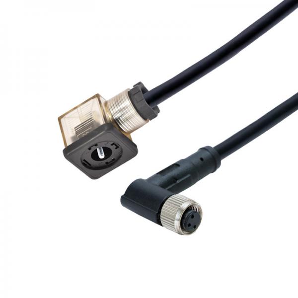 Quality M12 Molding Female Solenoid Cable Connector 8mm 9.4mm 10mm 11mm 18mm for sale