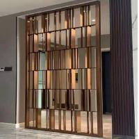 China 304 Rose Gold Stainless Steel Room Divider Screen Modern Decoration factory